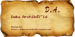 Daku Archibáld névjegykártya